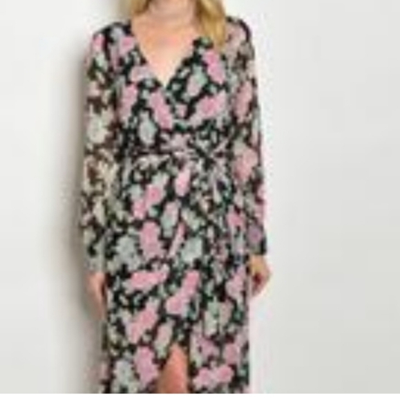 MISS AVENUE Floral High Low Dress / Size M - Picture 14 of 14